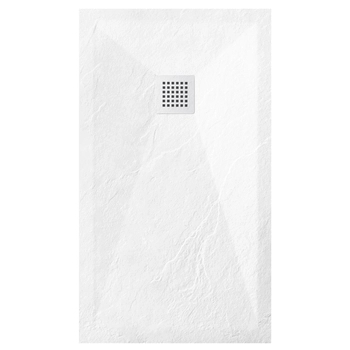 Receveur de douche composite Balneo Stone Tray 100 x 90 x 2,5 cm blanc bas rectangulaire