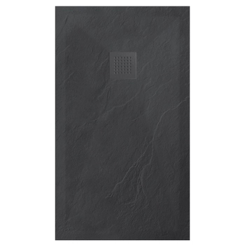 Receveur de douche composite Balneo Stone Tray 100 x 90 x 2,5 cm gris foncé bas rectangulaire