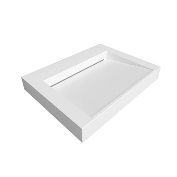 Vasque Veloria Solid Surface, Coco White, avec bonde linéaire, 60 cm