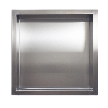 Niche murale Balneo Wall Box One Inox 30 x 30 x 10 cm en acier inoxydable brossé avec bride