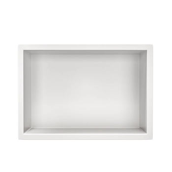 Étagère encastrée Balneo WALL-BOX ONE White 30x20x10 cm blanche en acier inoxydable avec cadre