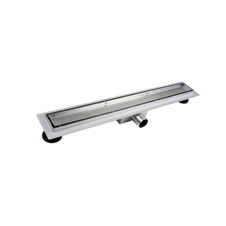 Siphon linéaire de sol Balneo Duplex Next Mirror Silver 100 cm chrome double face en acier inoxydable avec siphon bas et décanteur profond