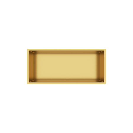 Étagère encastrée Balneo WALL-BOX ONE Gold 45x20x10 cm dorée en acier inoxydable avec cadre