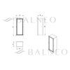 Compartiment brosse WC encastré Balneo Wall Box Brush S Tiles droite en acier inoxydable