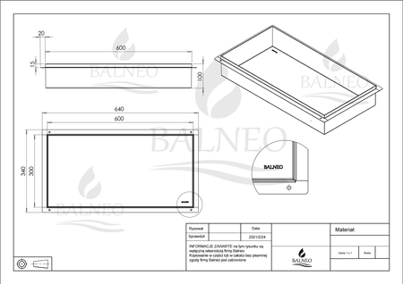 Niche murale Balneo Wall Box No rim White 60 x 30 x 10 cm blanche en acier inoxydable sans bride