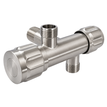 Robinet d’équerre à cartouche céramique modèle 5 INOX 1/2 x 3/8 x 3/8