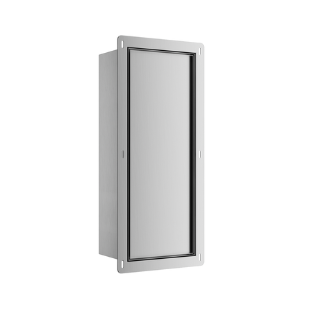 Compartiment brosse WC encastré Balneo Wall Box Brush S Tiles droite en acier inoxydable