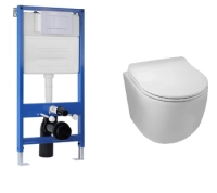 Kit d'encastrement Balneo WC Fix-Frame Standard avec cuvette Luna Tornado WC blanche