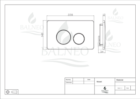 Bouton de chasse d'eau WC Balneo Oxo noir