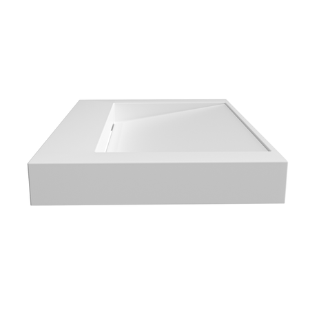 Vasque Veloria Solid Surface, Coco White, avec bonde linéaire, 60 cm