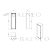 Range-brosse WC Balneo Wall Box Brush L Black Glass droit à encastrer dans le mur en acier inoxydable