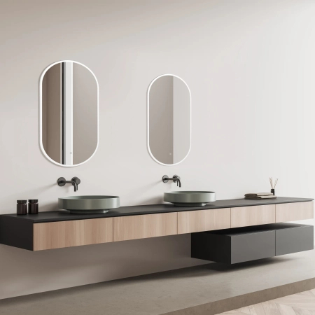 Miroir ovale lumineux Balneo Elisa 50 x 90 cm