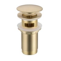 Bouchon de lavabo en laiton Balneo Klik Klak C doré avec trop-plein – Brushed Gold