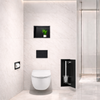 Compartiment brosse WC encastré Balneo Wall Box Brush S Black Glass droite en acier inoxydable