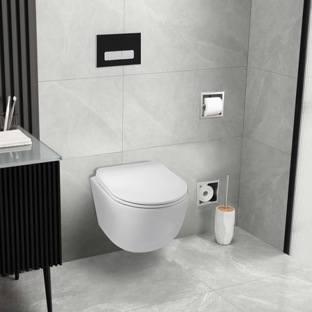 Bouton de chasse d'eau WC Balneo Ixo noir acrylique