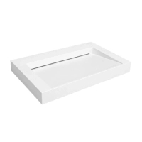 Vasque Veloria Solid Surface, Coco White, avec bonde linéaire, 80 cm