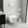 Cuvette WC suspendue Balneo Luxa rimless blanche sans bride avec abattant à fermeture libre en duroplast
