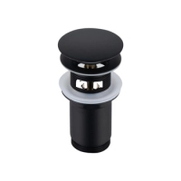 Bouchon de lavabo en laiton Balneo Klik Klak C noir avec trop-plein