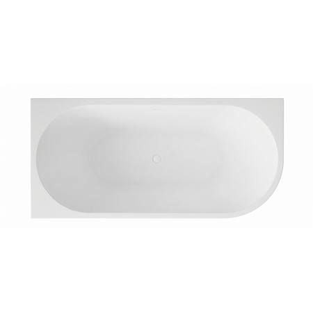 Baignoire à poser d’angle gauche Balneo AVOLA NO RIM 160 x 80 cm acrylique blanc avec cadre en acier inoxydable et 6 pieds stabilisateurs, avec trop-plein et bouchon blanc
