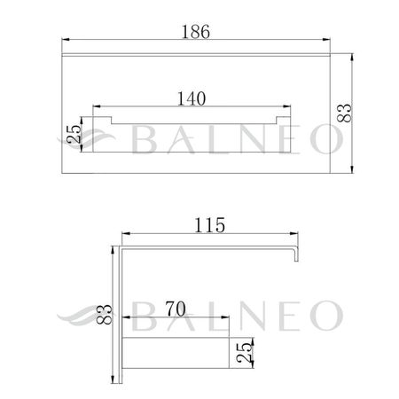 Porte-papier avec tablette pour téléphone Balneo Qarx gun metal