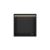 Balneo Wall Box Etagère encastrée LED Noir 30 x 30 x 10 cm