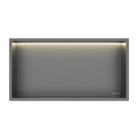Balneo Wall Box Etagère encastrée LED Gun Metal 60 x 30 x 10 cm