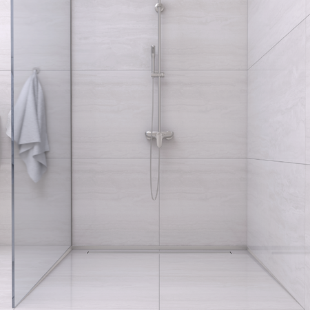 Profilé de pente Balneo inox pour verre gauche 120 cm
