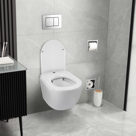 Abattant à fermeture douce pour cuvette WC Balneo LUNA, LUXA blanc