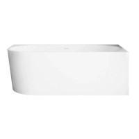 Baignoire à poser d’angle droite Balneo AVOLA NO RIM 170 x 80 cm acrylique blanc avec cadre en acier inoxydable et 6 pieds stabilisateurs, avec trop-plein et bouchon blanc