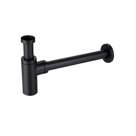 Siphon de lavabo en laiton Balneo, noir, rond