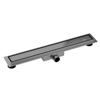 Balneo Duplex Next Gun Metal Siphon de sol linéaire double face en acier inoxydable brossé de 70 cm avec siphon à faible odeur et puisard profond