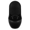 Cuvette WC suspendue Balneo Luna rimless noire sans bride avec abattant à fermeture libre en duroplast