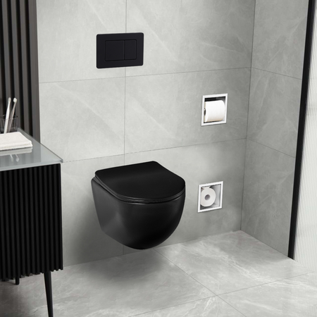 Abattant à fermeture douce pour cuvette WC Balneo LUNA, LUXA noir