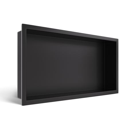 Niche murale Balneo Wall Box One Black 60 x 30 x 10 cm noire en acier inoxydable avec bride