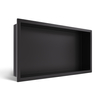 Niche murale Balneo Wall Box One Black 60 x 30 x 10 cm noire en acier inoxydable avec bride
