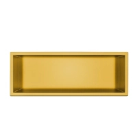 Étagère encastrée Balneo WALL-BOX ONE Gold 60x20x10 cm dorée en acier inoxydable avec cadre