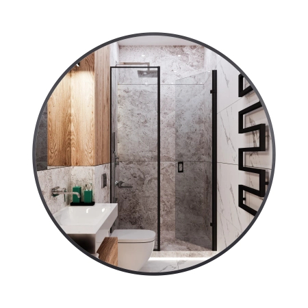 Miroir rond Balneo Corina noir 70 cm