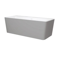 Baignoire à poser Balneo ROMA NO RIM 170 x 80 cm acrylique blanc/gris avec cadre en acier inoxydable et 6 pieds stabilisateurs, avec trop-plein et bouchon blanc