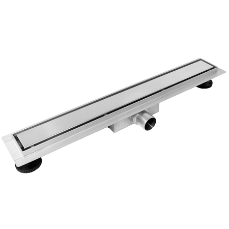 Caniveau de douche au sol Balneo Duplex Next 110 cm bidirectionnel en acier inoxydable brossé, siphon bas et bac de récupération profond
