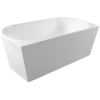 Baignoire îlot murale Balneo VIVA 150 x 75 cm blanche, en acrylique, avec cadre en acier inoxydable et 6 pieds stabilisateurs, avec trop-plein et bonde Gold