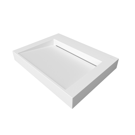 Vasque Veloria Solid Surface, Coco White, avec bonde linéaire, 60 cm