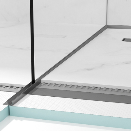 Balneo Gun Metal rail de descente pour verre à gauche 120 cm