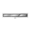 Siphon linéaire de sol Balneo Duplex Next Mirror Silver 100 cm chrome double face en acier inoxydable avec siphon bas et décanteur profond