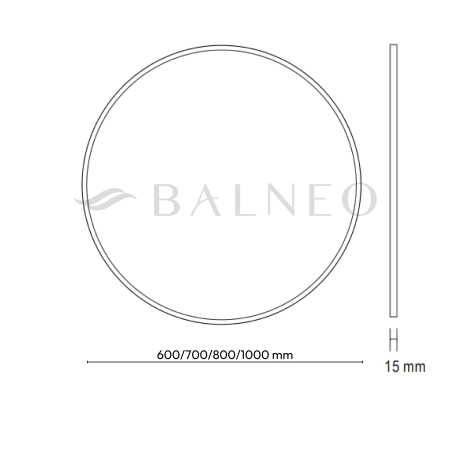 Miroir rond Balneo Corina noir 60 cm