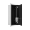 Compartiment brosse WC encastré Balneo Wall Box Brush S Black Glass droite en acier inoxydable