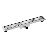 Siphon linéaire de sol Balneo Duplex Next Mirror Silver 80 cm chrome double face en acier inoxydable avec siphon bas et décanteur profond