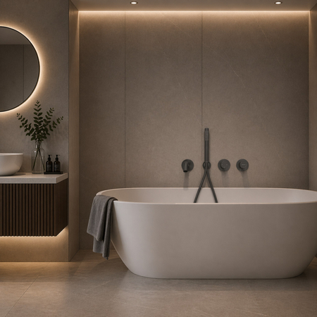 Robinet de baignoire Balneo Cascade modèle 3 gun metal