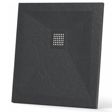 Receveur de douche en composite Balneo Stone Tray 90 x 90 x 2,5 cm gris foncé extra-plat carré