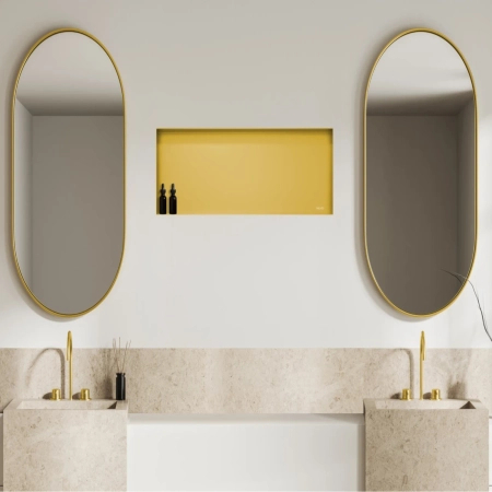 Étagère de niche Balneo Wall Box No rim Gold 90 x 30 x 10 cm dorée en acier inoxydable sans bride