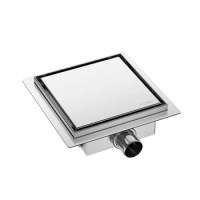 Siphon de sol carré Balneo SQ-Drain NEXT 2en1 20×20 cm chrome double face